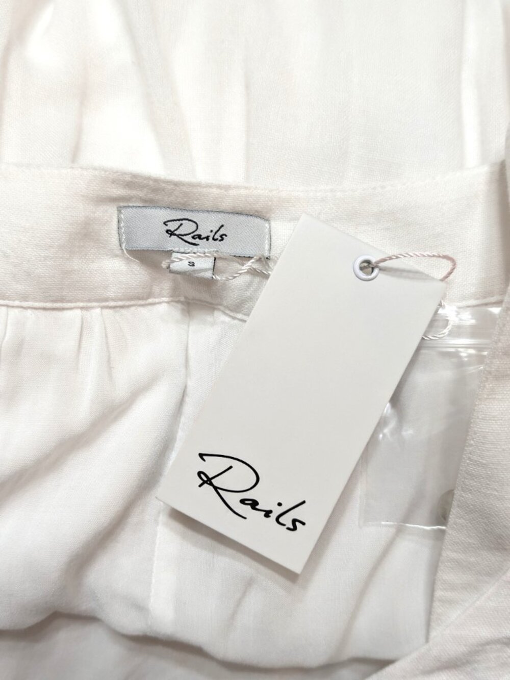 NWT Rails Amaya Tiered Linen Blend Midi Dress S Bright White Breezy Feminine - Picture 9 of 9